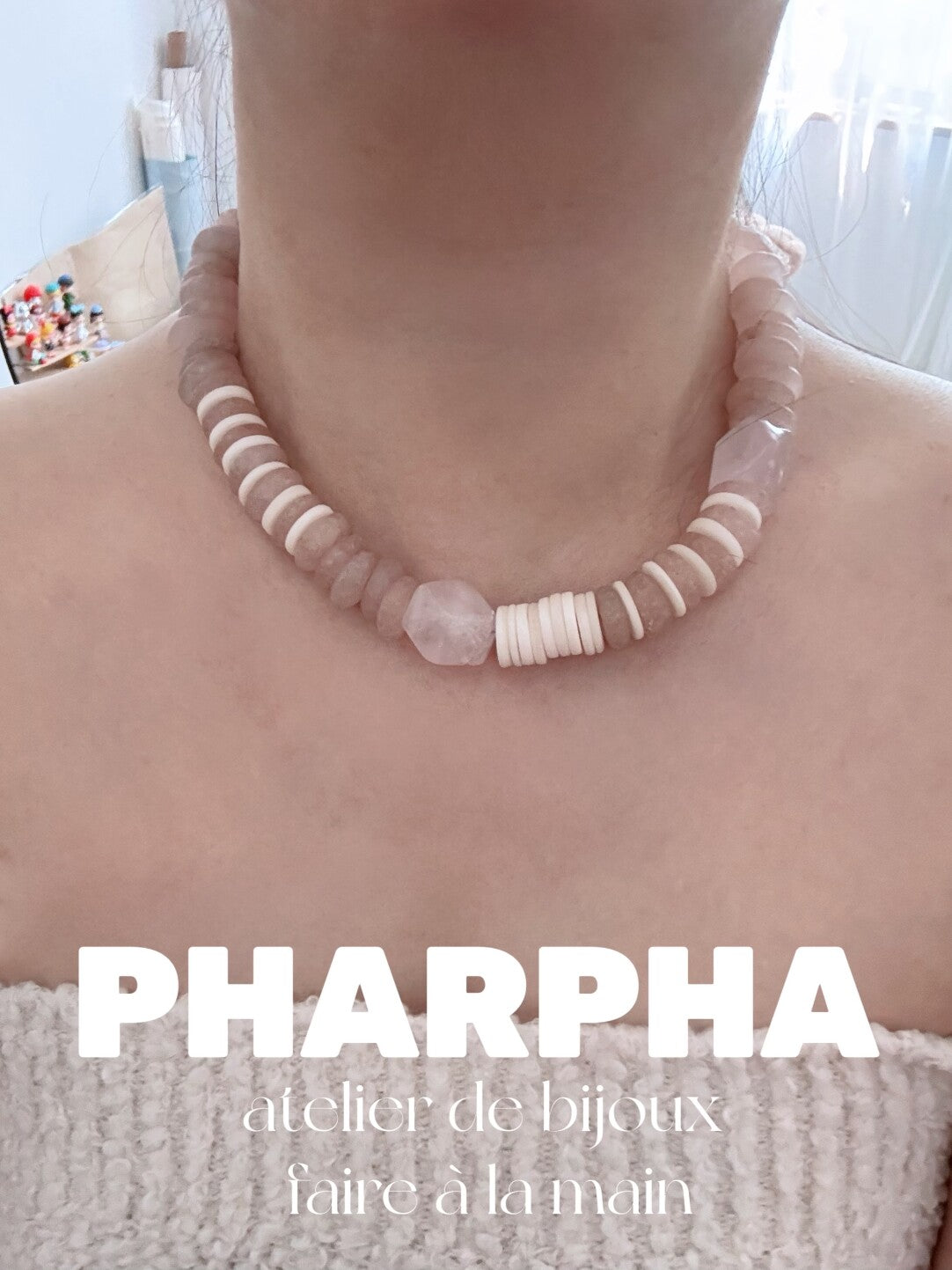 Pharpha Rose Quartz Necklace,Lumivault.