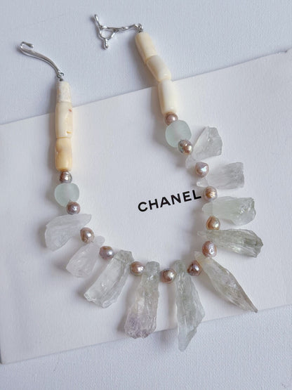 Pharpha Prase Quartz Pearl Necklace - Lumivault