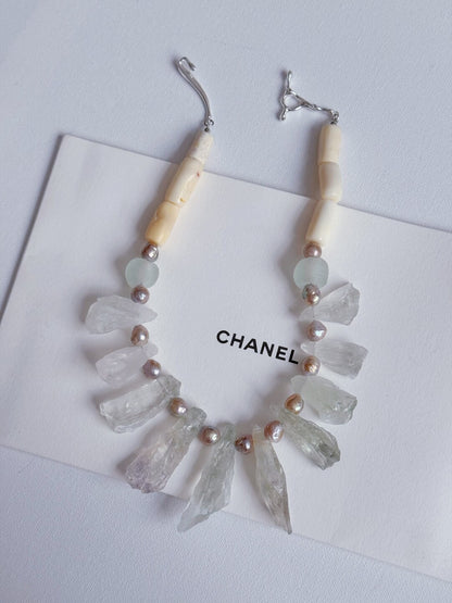 Pharpha Prase Quartz Pearl Necklace - Lumivault