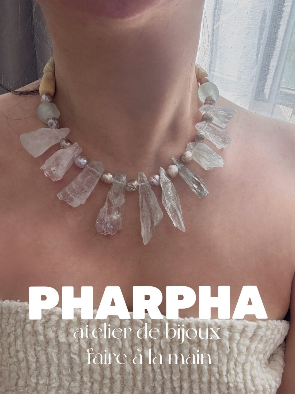 Pharpha Prase Quartz Pearl Necklace,Lumivault.