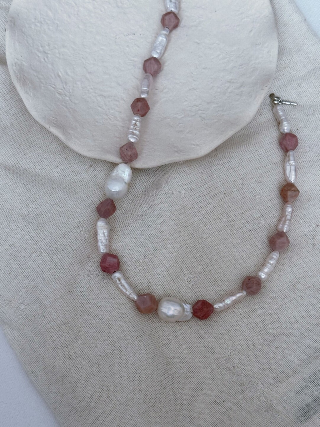 Pharpha Rhodonite Pearl Necklace,Lumivault.