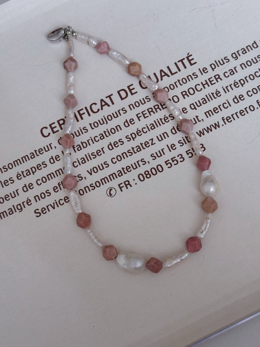 Pharpha Rhodonite Pearl Necklace,Lumivault.
