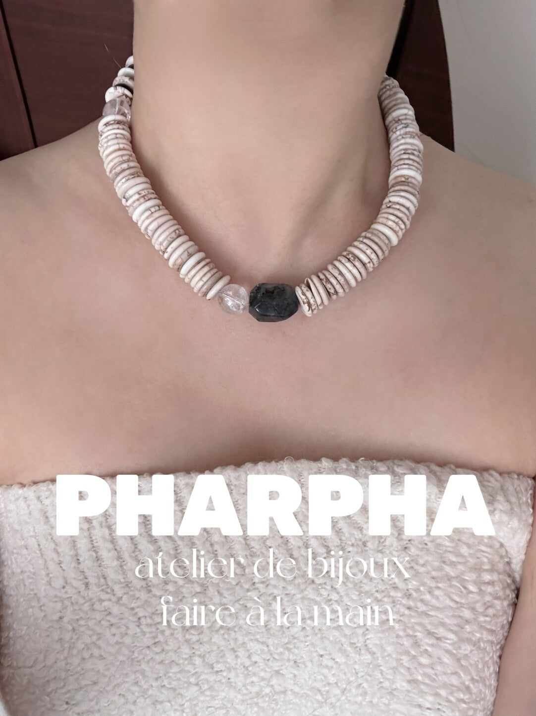Pharpha Turquoise Crystal Necklace,Lumivault.