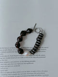 Pharpha Vintage Glass Ebony Pearl Bracelet,Lumivault.