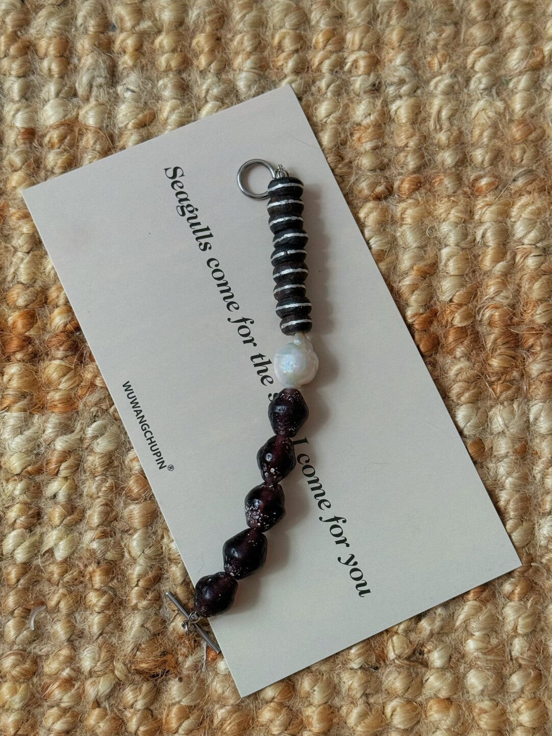 Pharpha Vintage Glass Ebony Pearl Bracelet,Lumivault.