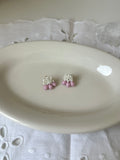 Pink Cloud Water Drop Handmade Beaded Earrings,Lumivault.