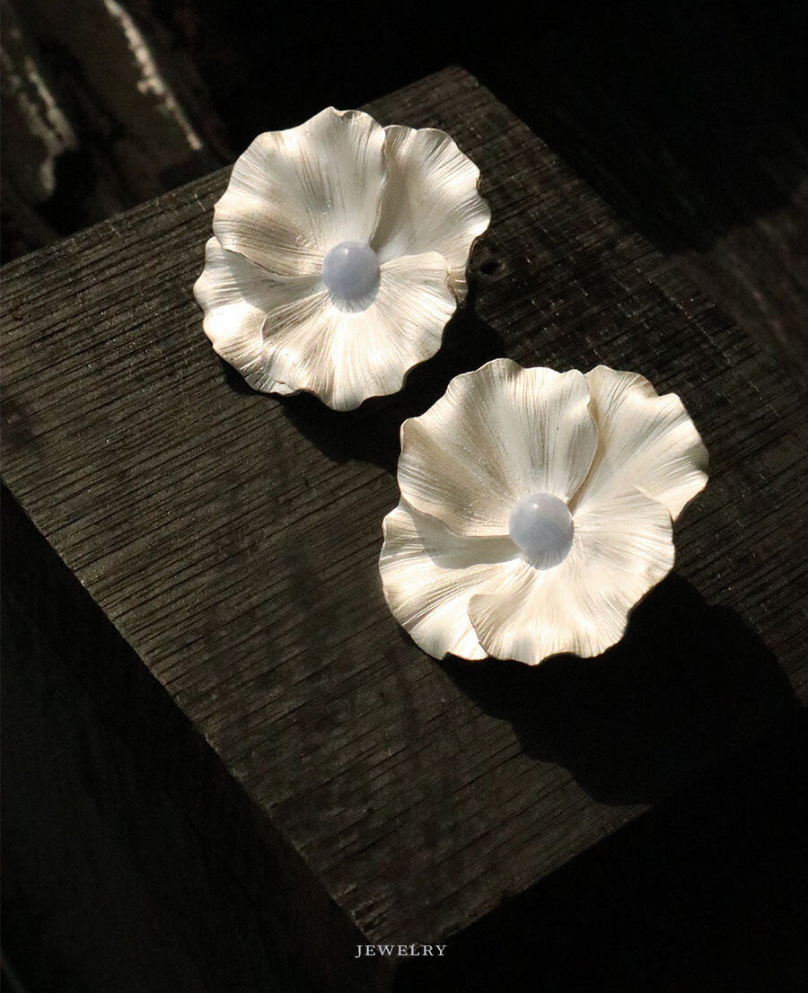 Poppy Silver Earrings,Lumivault.
