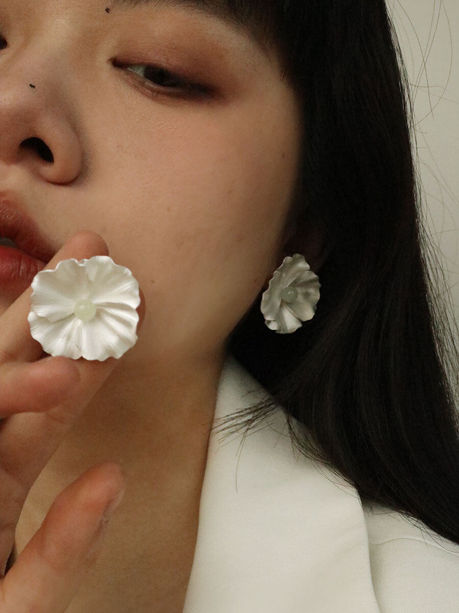 Poppy Silver Earrings,Lumivault.