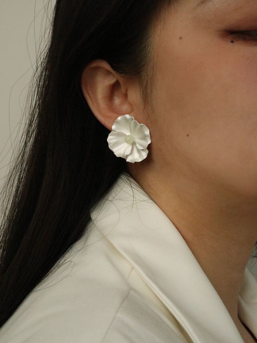 Poppy Silver Earrings,Lumivault.