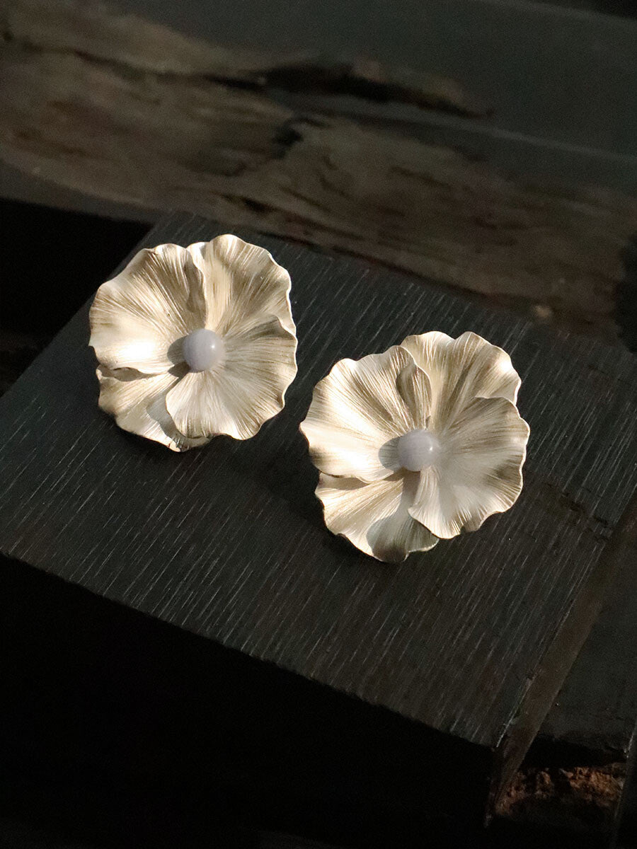 Poppy Silver Earrings,Lumivault.