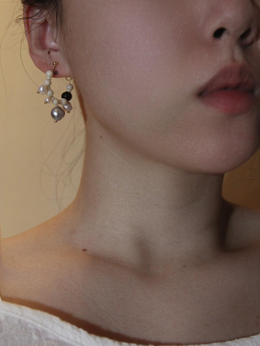Chinoiserie Pure White Fairy Earrings,Lumivault.