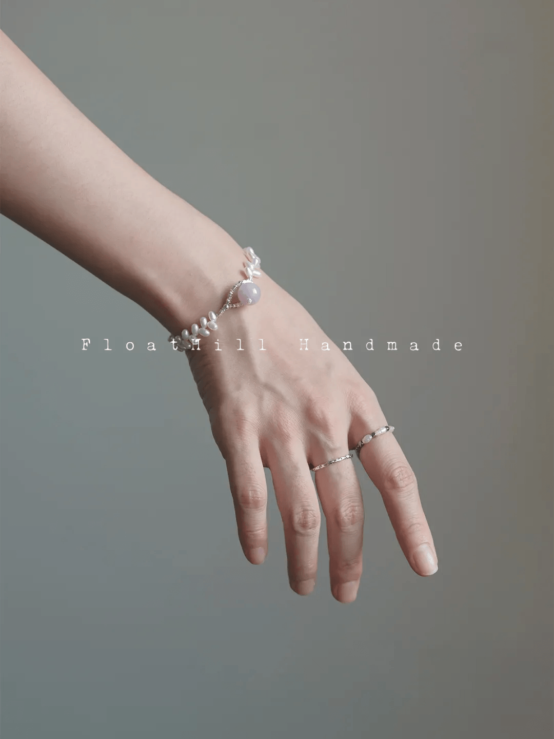 Purple Bellflower FH1206ZFL | Spodumene (Kunzite) & Pearl Bracelet