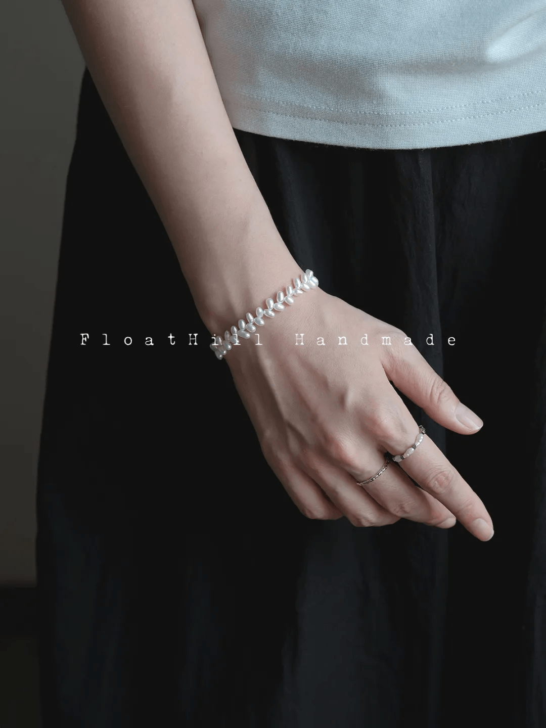 Purple Bellflower FH1206ZFL | Spodumene (Kunzite) & Pearl Bracelet