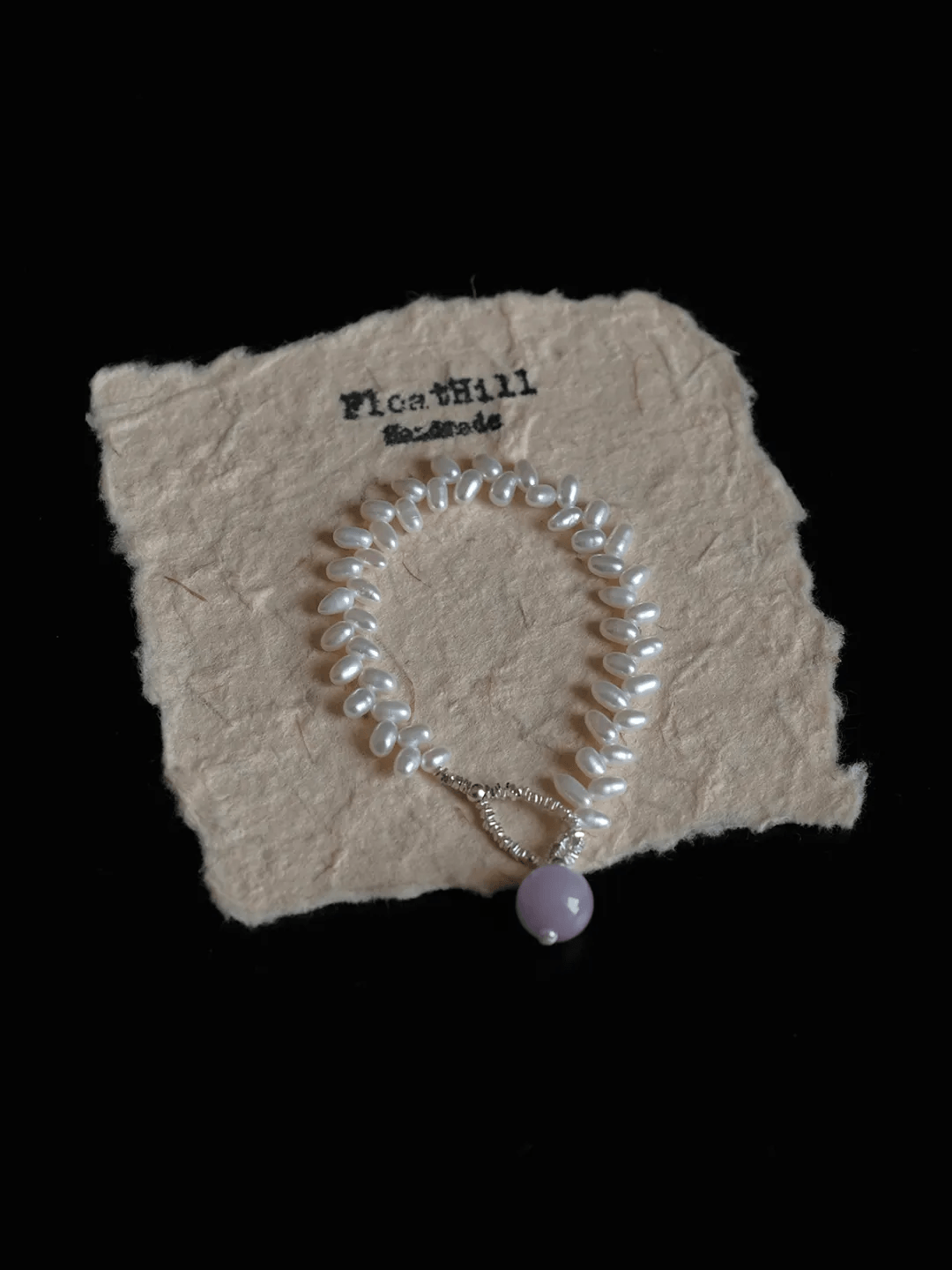 Purple Bellflower FH1206ZFL | Spodumene (Kunzite) & Pearl Bracelet