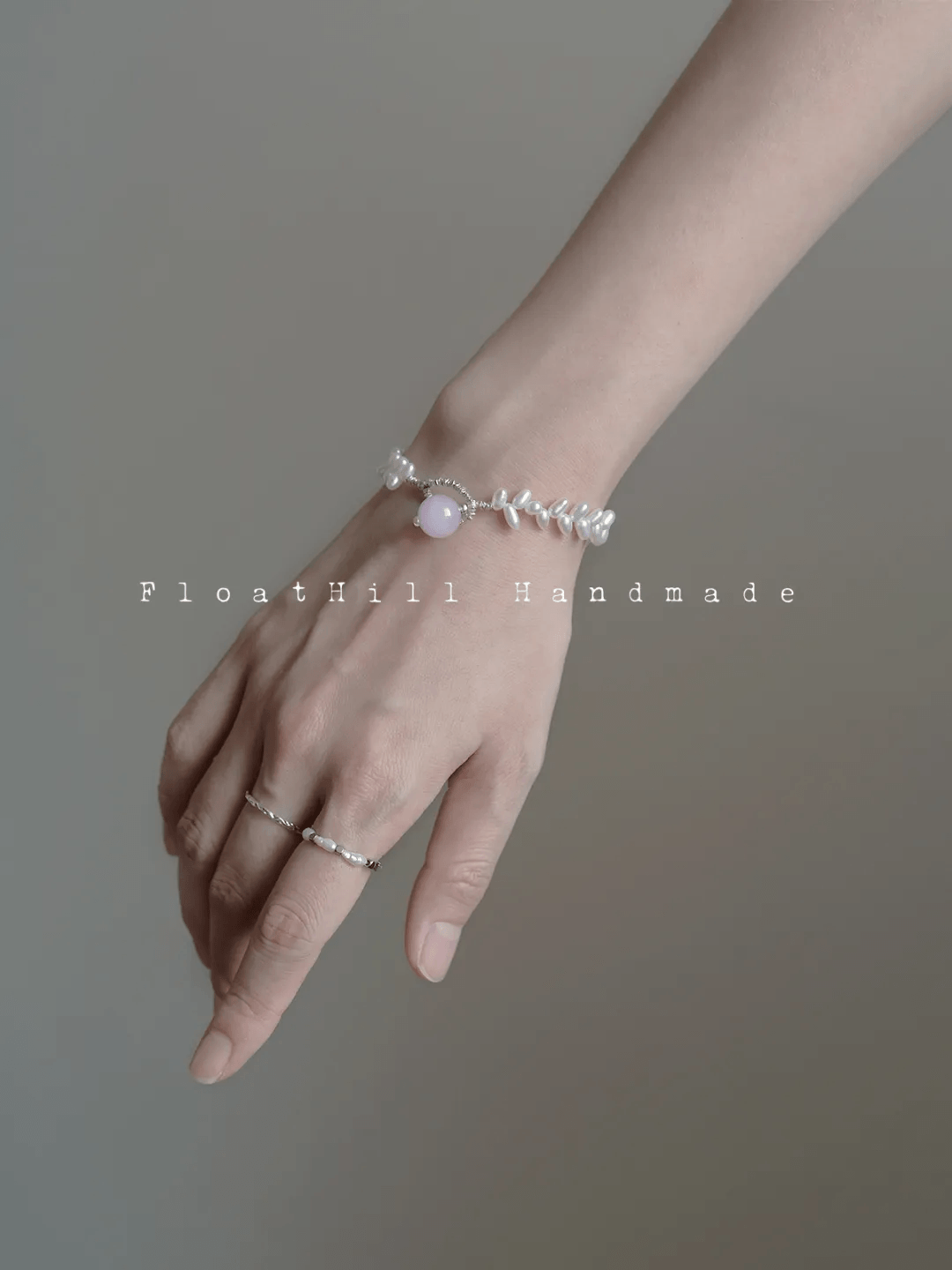 Purple Bellflower FH1206ZFL | Spodumene (Kunzite) & Pearl Bracelet