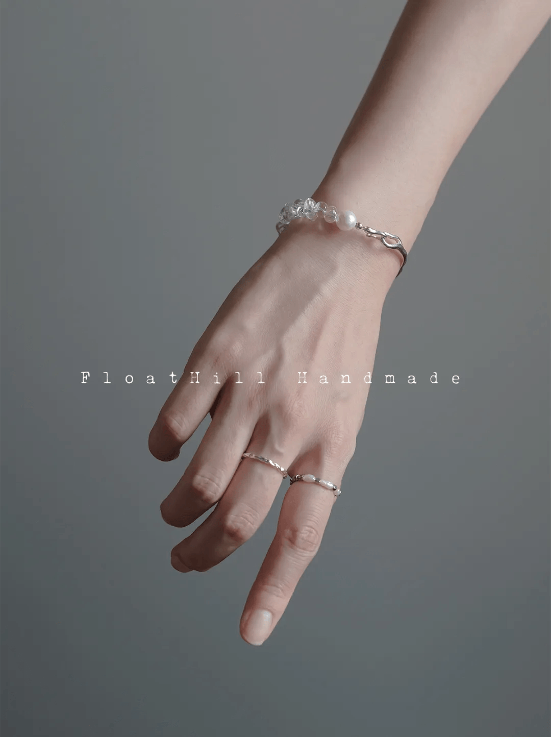 Purple Bellflower FH1209ZFL | Lavender Amethyst & Pearl Half-Bangle Bracelet