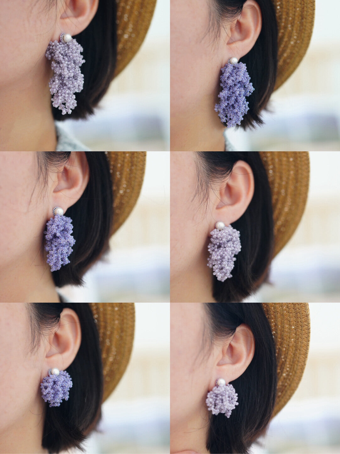 Purple Crochet MIYUKI Beaded Earrings,Lumivault.