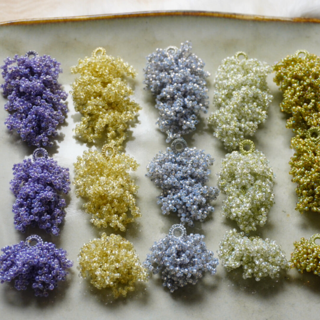 Purple Crochet MIYUKI Beaded Earrings,Lumivault.