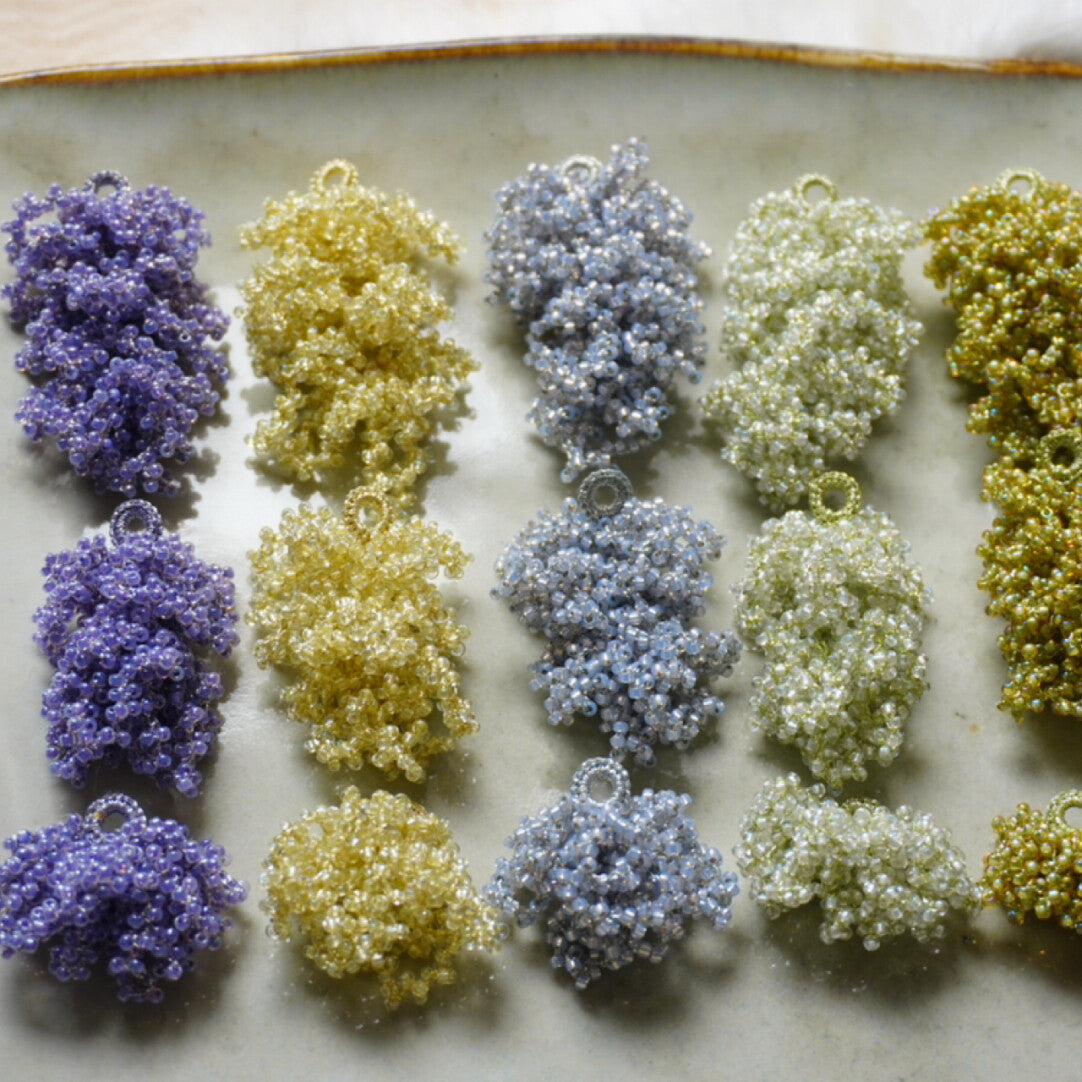 Purple Crochet MIYUKI Beaded Earrings,Lumivault.