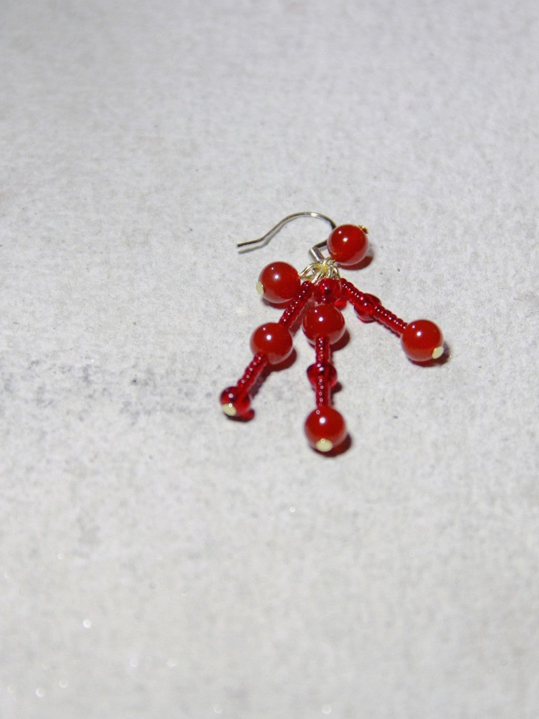Red Pomegranate Beaded Earrings,Lumivault.
