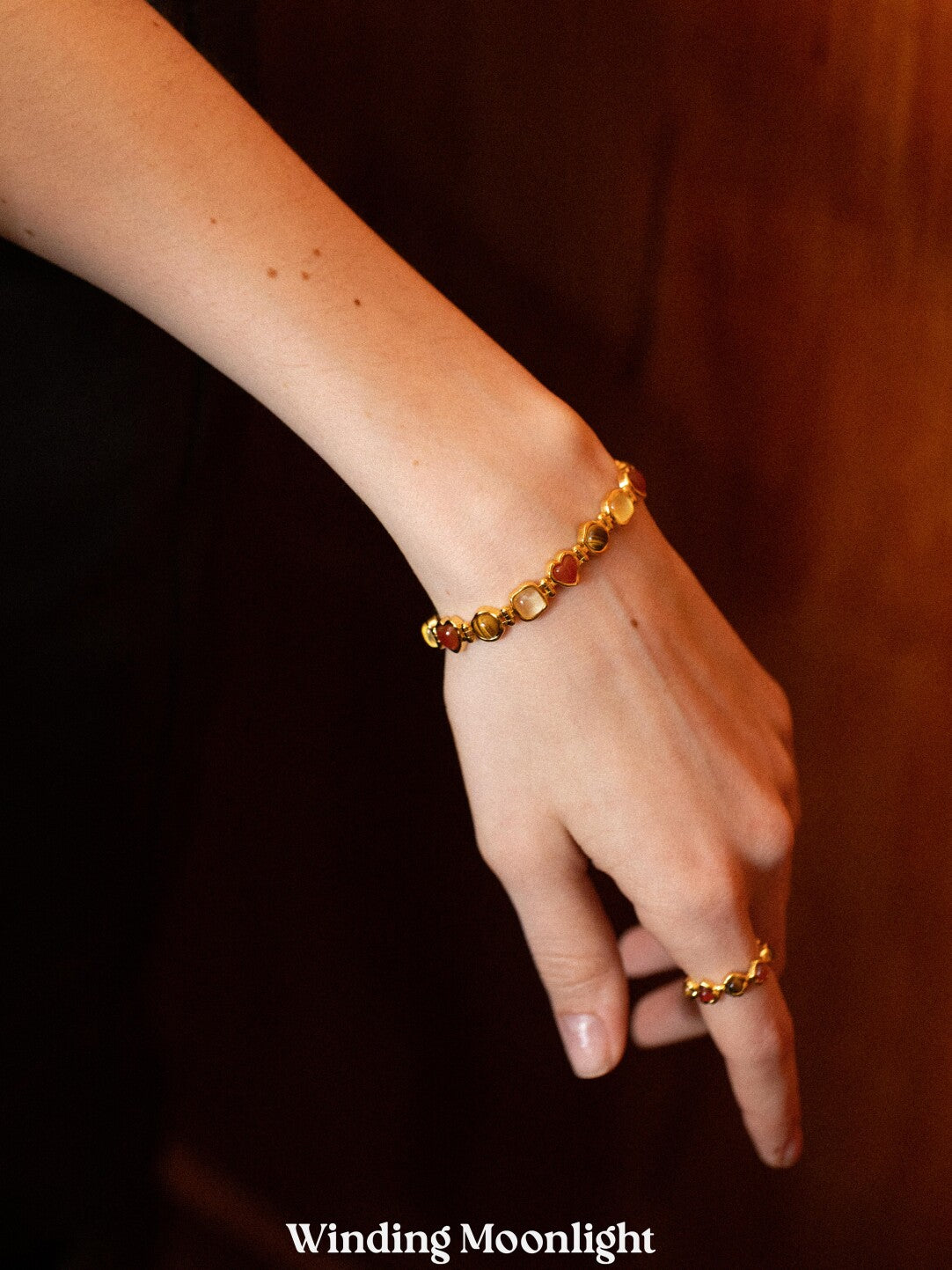 Renaissance Retro Classic Colored Stone Bracelet,Lumivault.