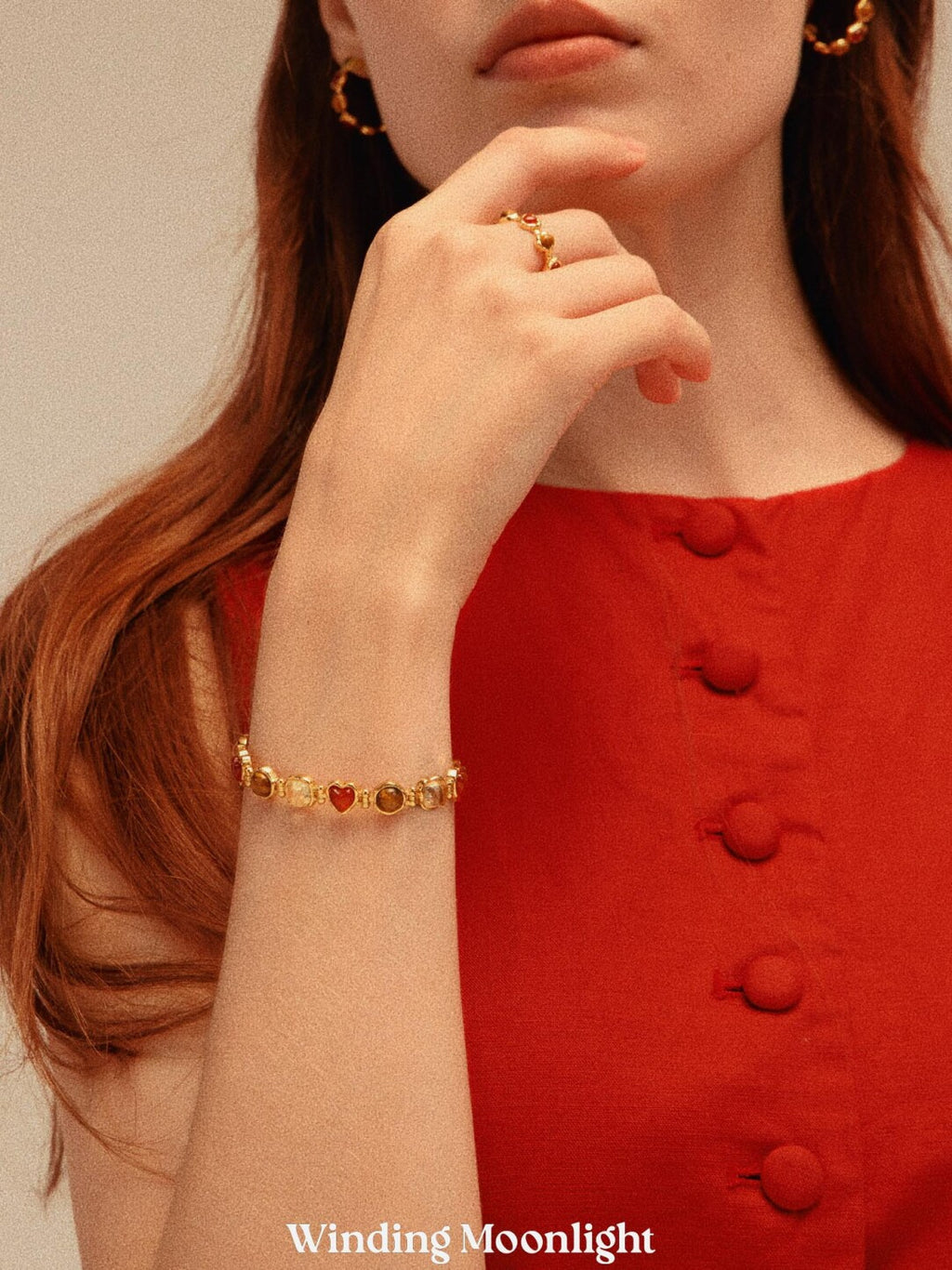 Renaissance Retro Classic Colored Stone Bracelet,Lumivault.
