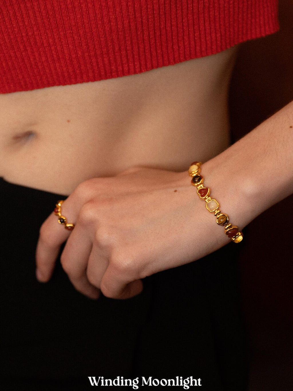 Renaissance Retro Classic Colored Stone Bracelet,Lumivault.