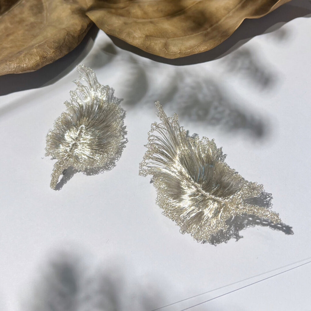 Retro Metal Woven Feather Brooch,Lumivault.