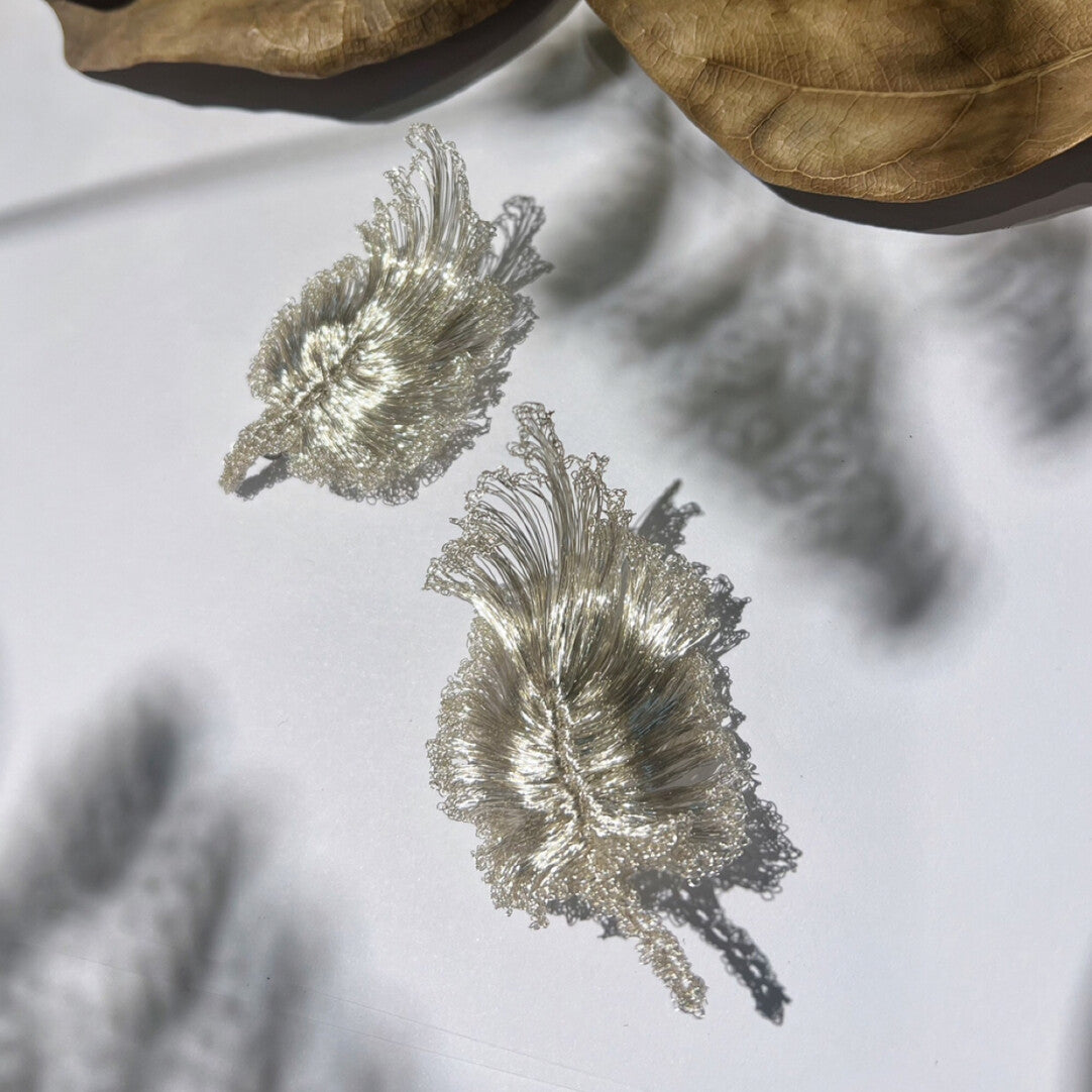 Retro Metal Woven Feather Brooch,Lumivault.