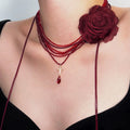 Rose Cross Stacking Necklace,Lumivault.