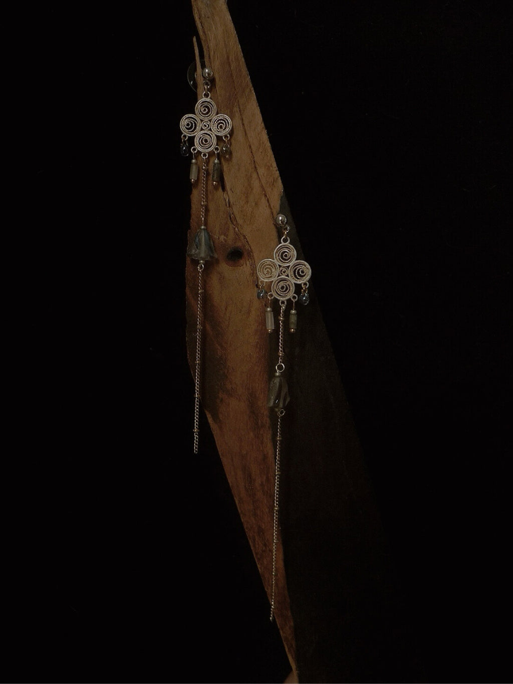 Round Shape Tassel Beaded Long Earrings,Lumivault.