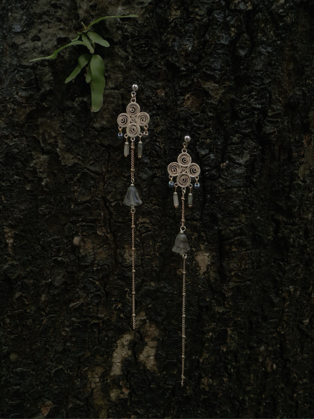 Round Shape Tassel Beaded Long Earrings,Lumivault.