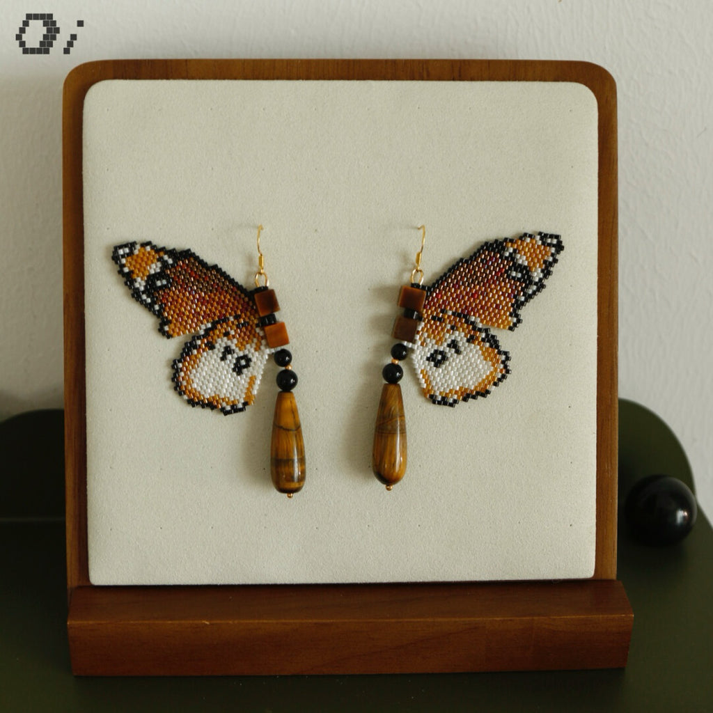 Royal Butterfly MIYUKI Beaded Earrings,Lumivault.