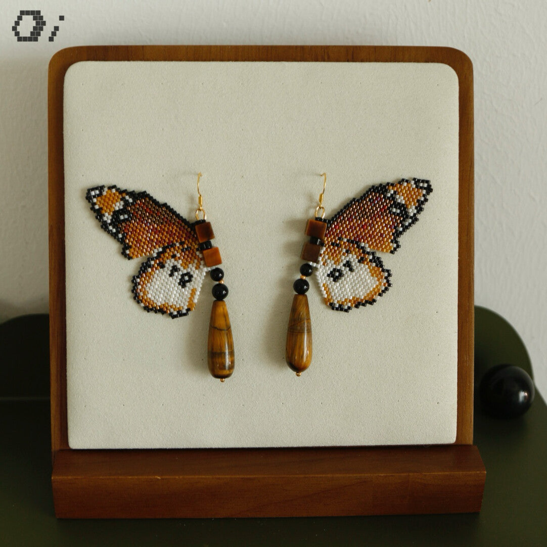 Royal Butterfly MIYUKI Beaded Earrings,Lumivault.