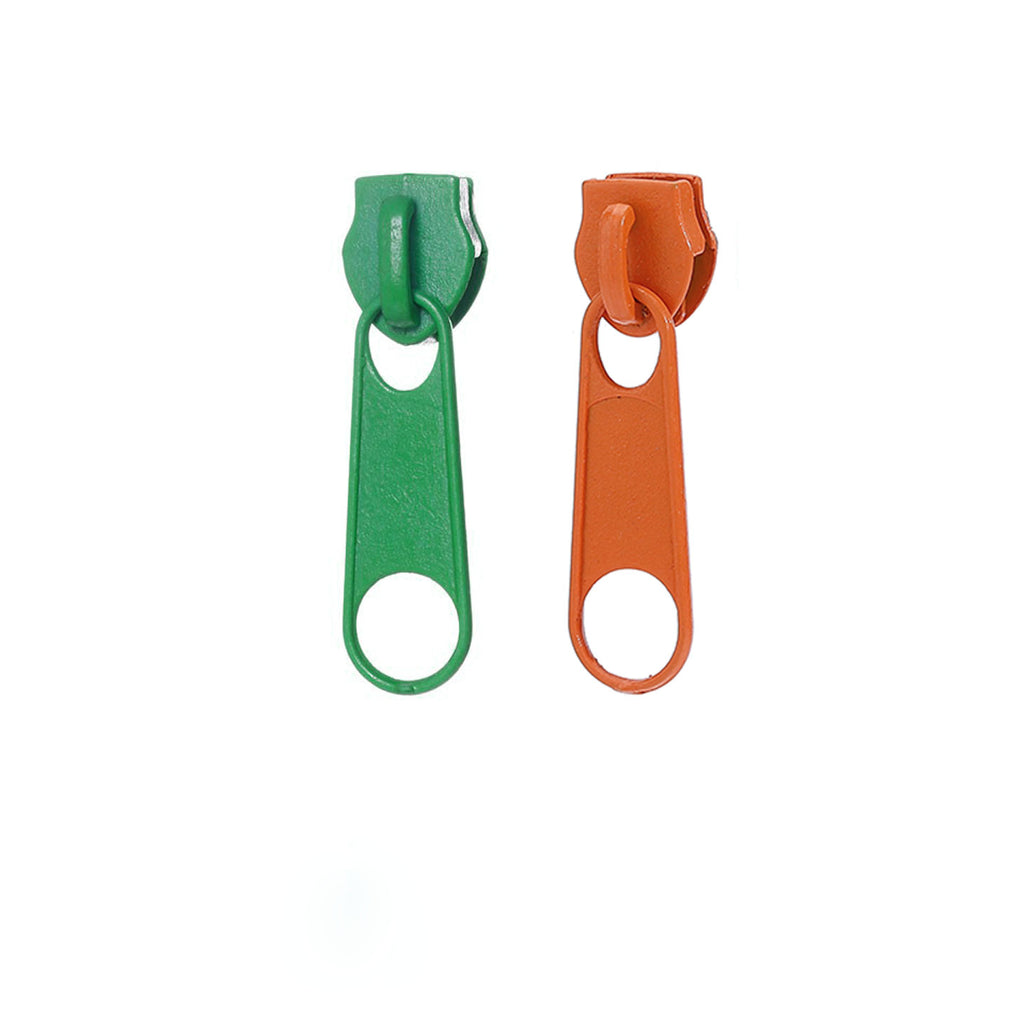 Funny Colorful Zipper Earrings,Green Orange / Small,Lumivault.