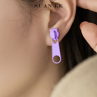 Funny Colorful Zipper Earrings