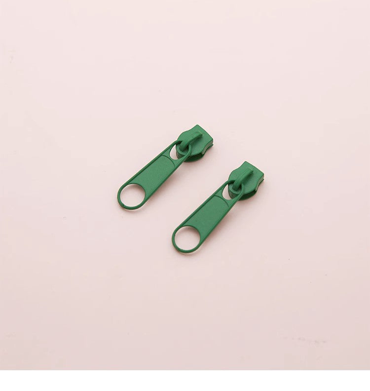 Funny Colorful Zipper Earrings,Green / Small,Lumivault.