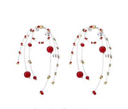 Playful Fireworks Colored Beaded Earrings