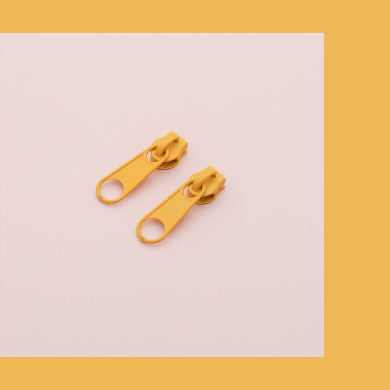 Funny Colorful Zipper Earrings,Yellow / Small,Lumivault.