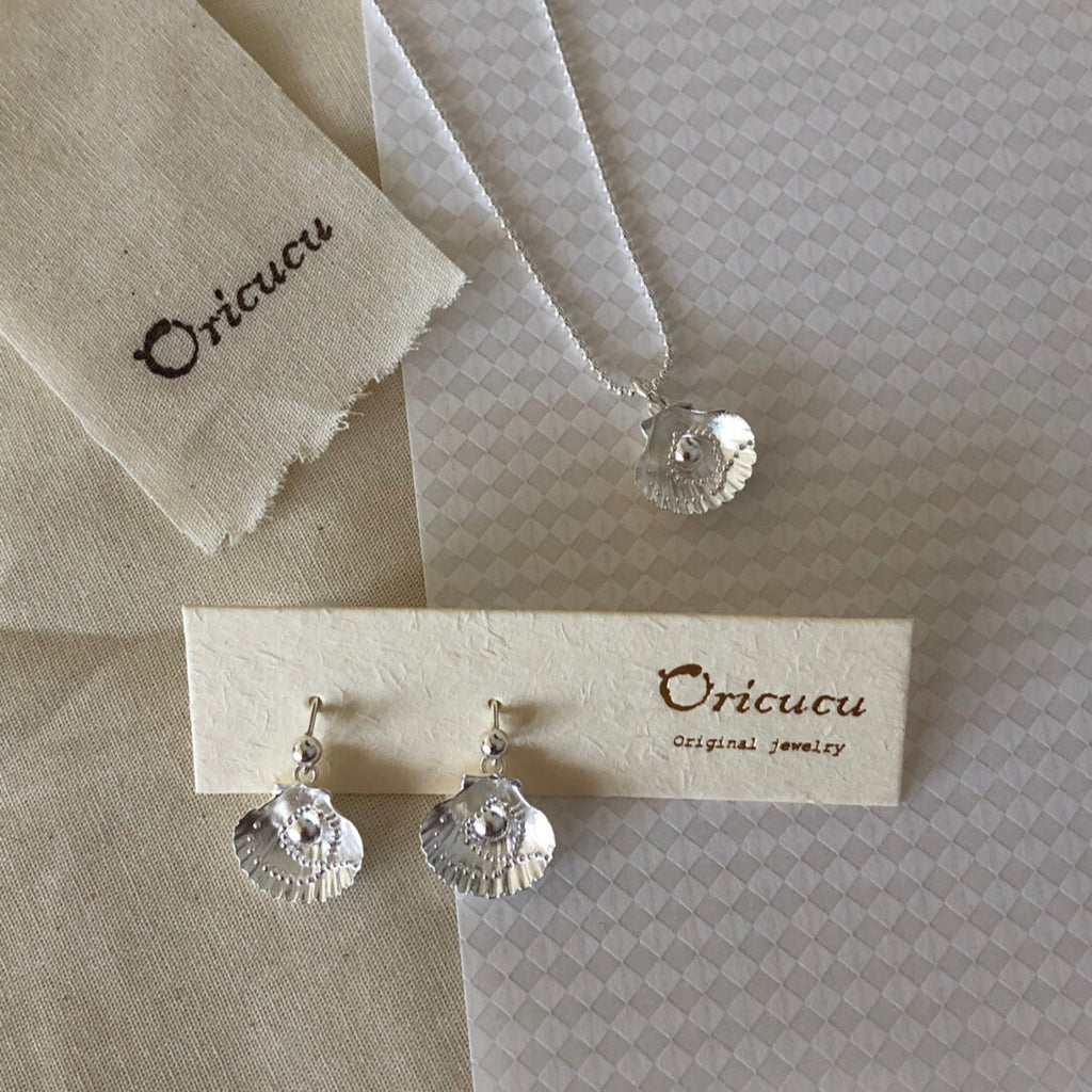 Shell Silver Necklace,Earrings,Lumivault.