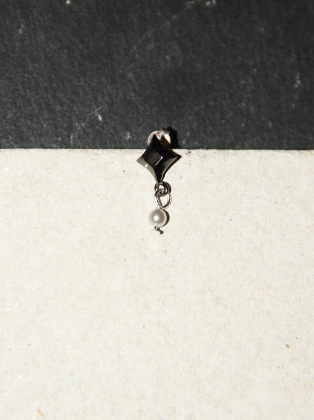 Silver Black Star Clip Earrings