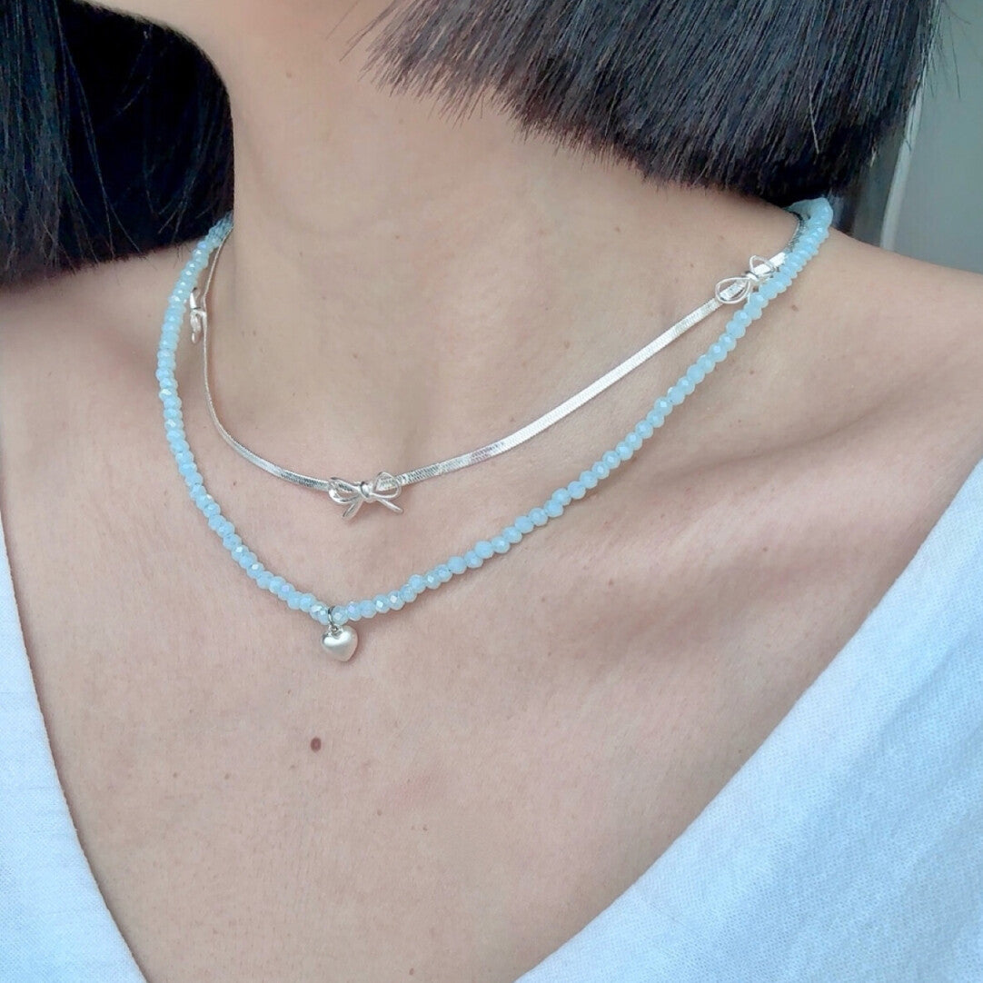 Bowknot Herringbone Chain Necklace,Lumivault.