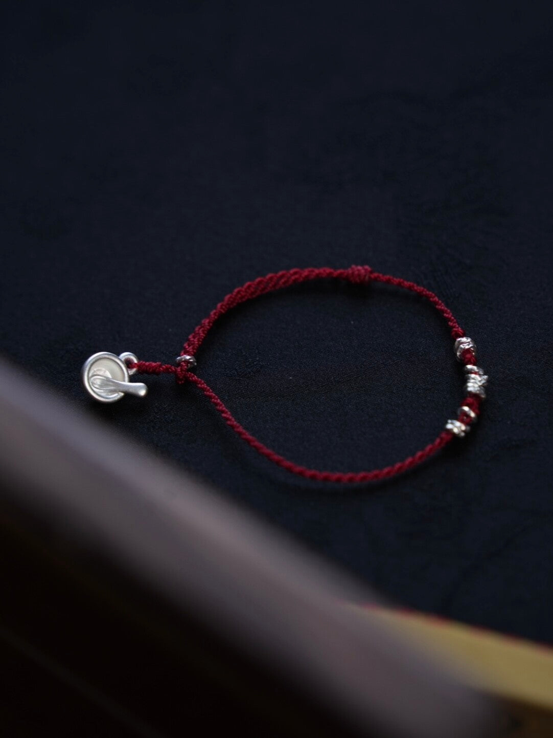 Silver Bowl Charm Braided Bracelet,Lumivault.