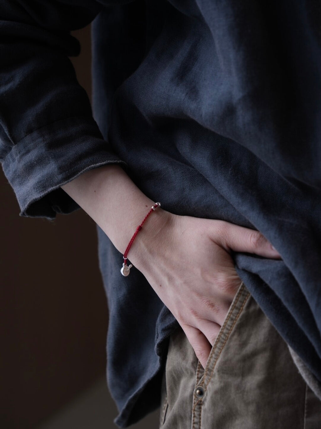 Silver Bowl Charm Braided Bracelet,Lumivault.