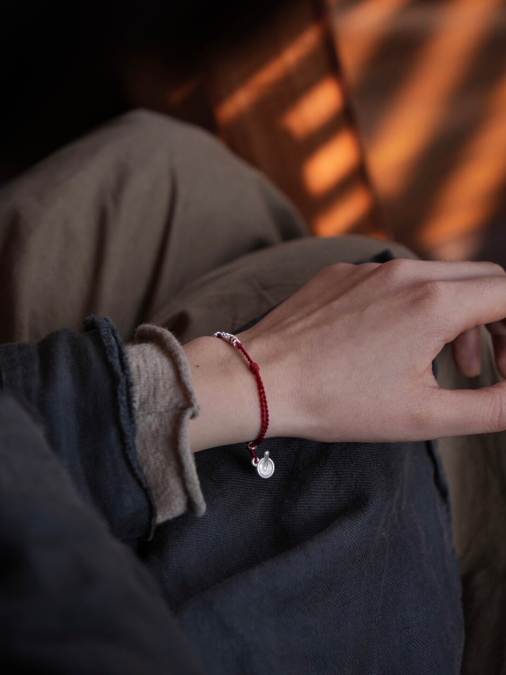 Silver Bowl Charm Braided Bracelet,Lumivault.