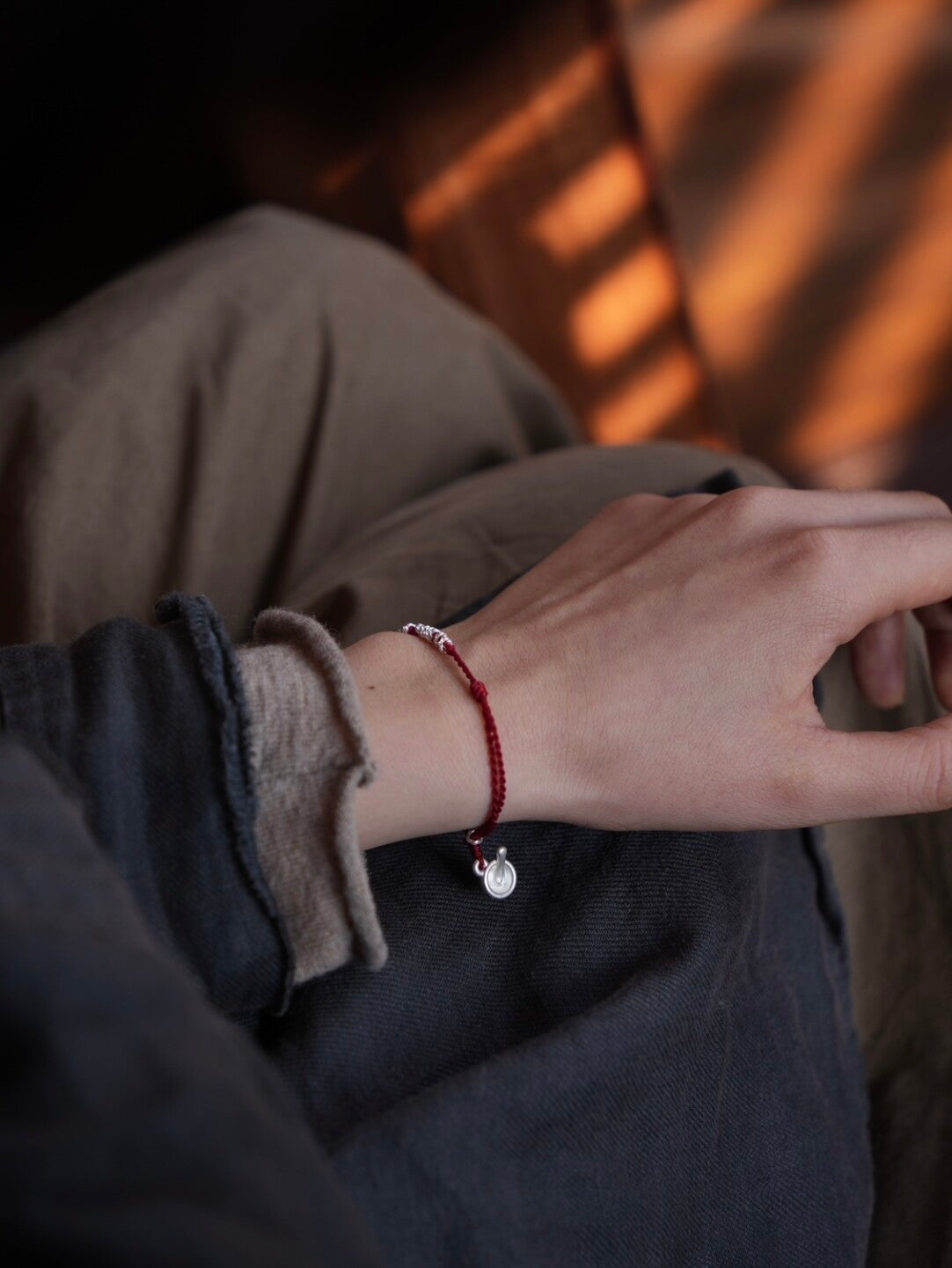 Silver Bowl Charm Braided Bracelet,Lumivault.