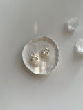 Silver Flower Mirror Shell Earrings,Lumivault.