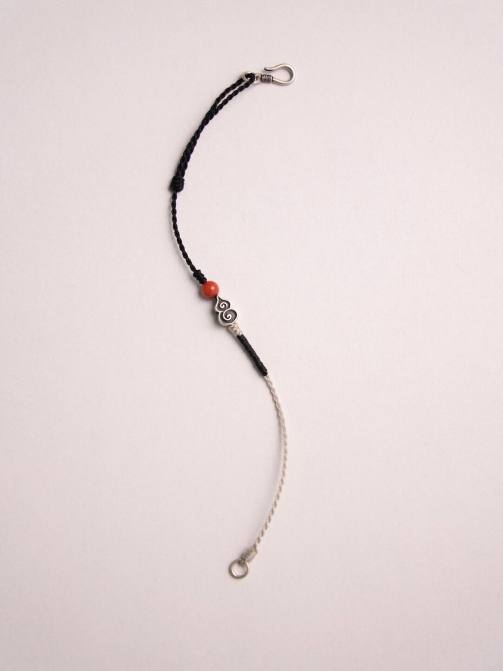 Silver Gourd South Red Agate Braided Bracelet,Lumivault.