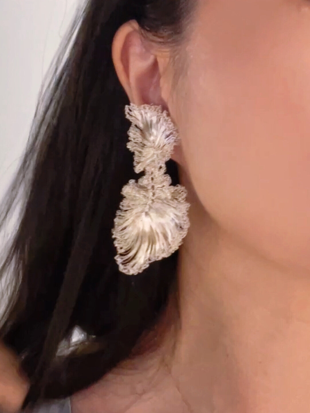 Silver Leaf Lullaby Earrings,Lumivault.