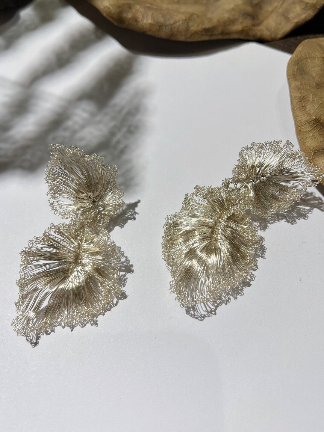 Silver Leaf Lullaby Earrings,Lumivault.